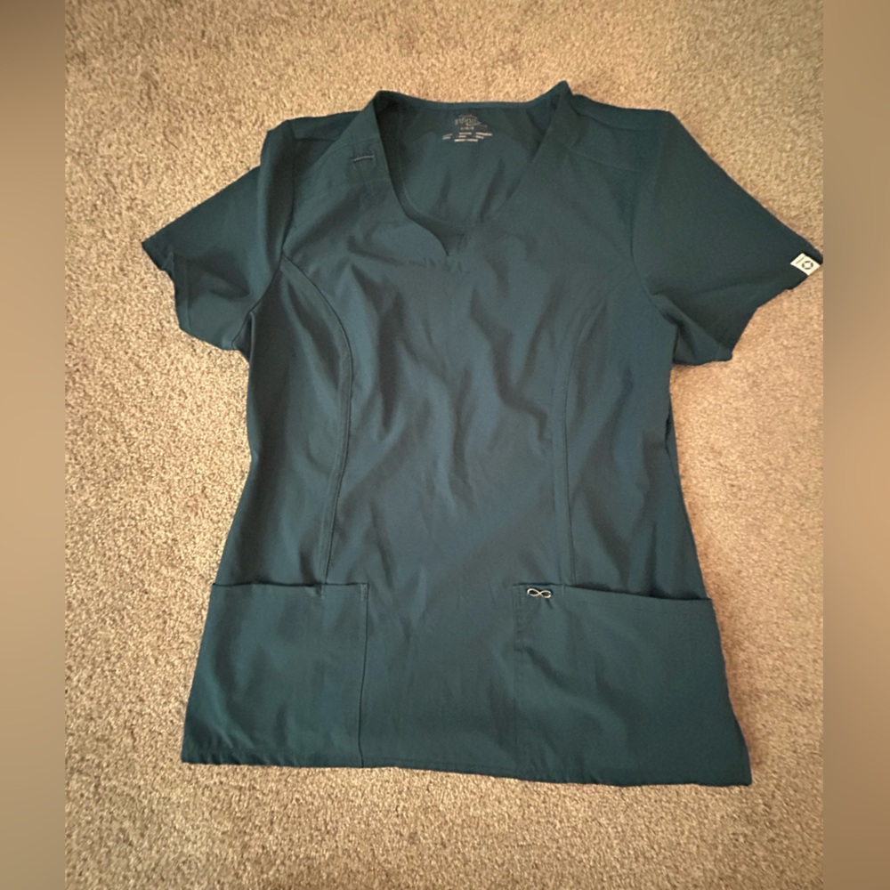Teal V-Neck Scrub Top